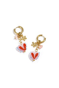 Oorringen met kleurrijke hart charms - Goud - online kopen bij niniforyou