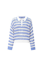 Polo Top blauw met witte strepen