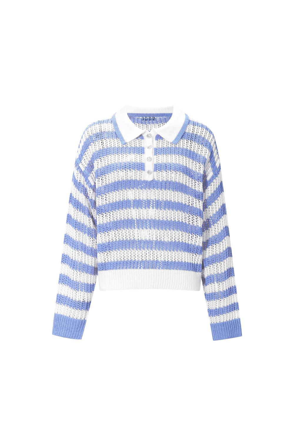 Polo Top blauw met witte strepen
