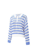 Polo Top blauw met witte strepen