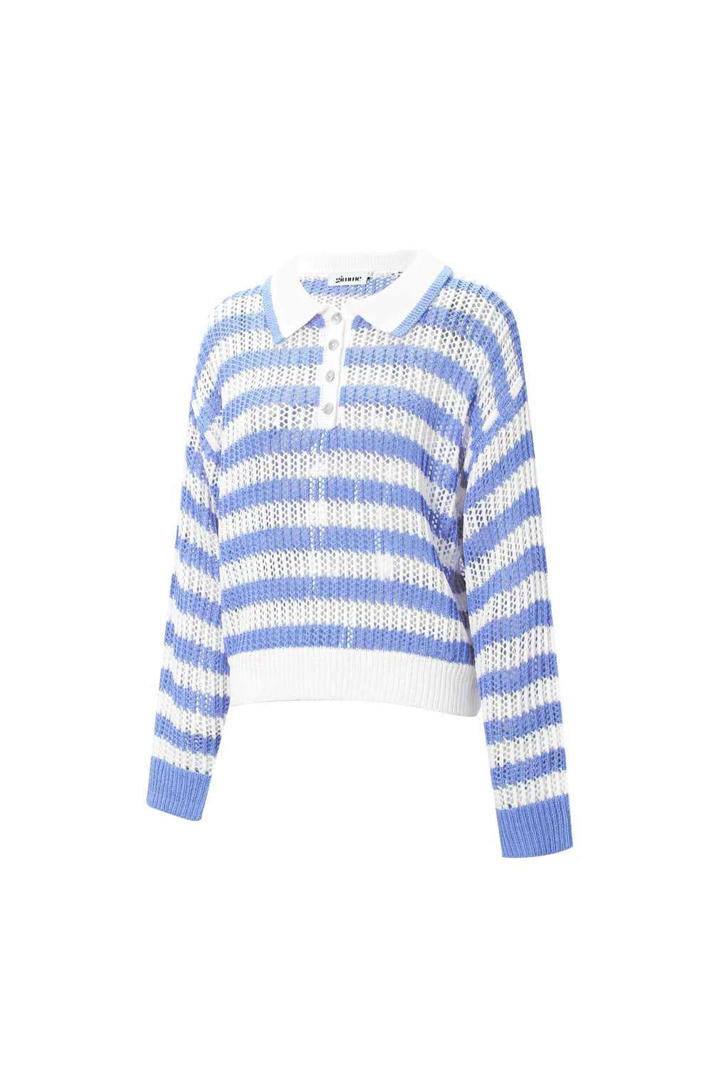 Polo Top blauw met witte strepen