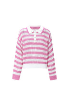 Polo Top Roze met witte streep