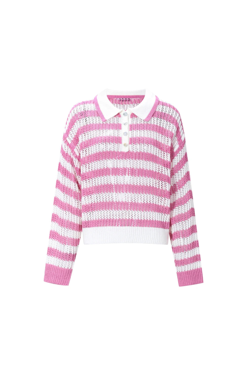 Polo Top Roze met witte streep