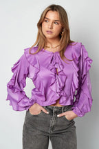 Paarse Ruffle Blouse