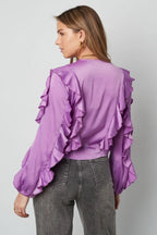 Paarse Ruffle Blouse