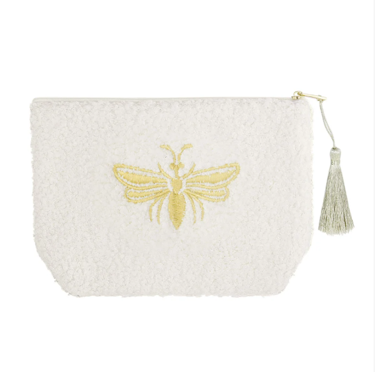 Trendy teddy make-up tas wit – perfect voor beauty essentials