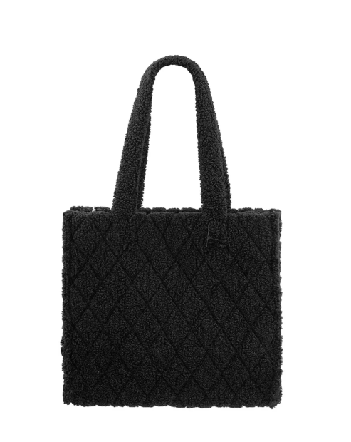Ruime zwarte tote bag dames zacht materiaal