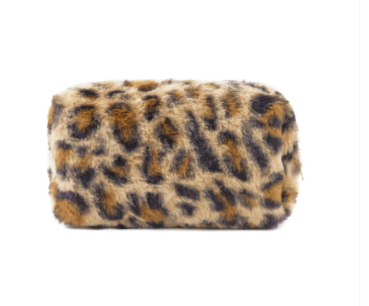 Compacte toilettas Kameel met luipaardprint – voor beauty en verzorging"