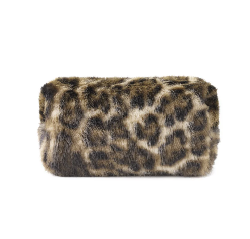 Compacte toilettas Bruin met luipaardprint – voor beauty en verzorging