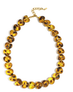 Acryl kralen ketting luipaardprint