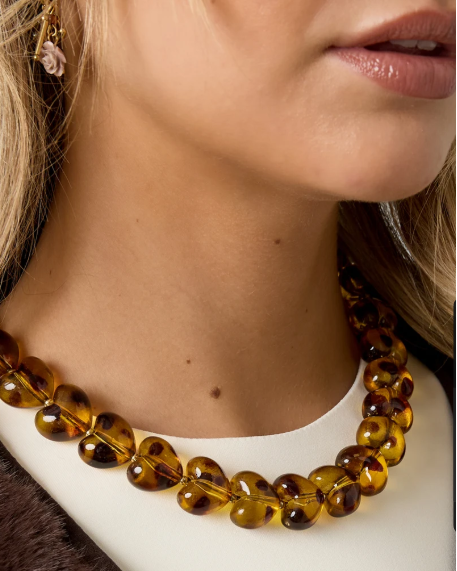 Acryl kralen ketting luipaardprint