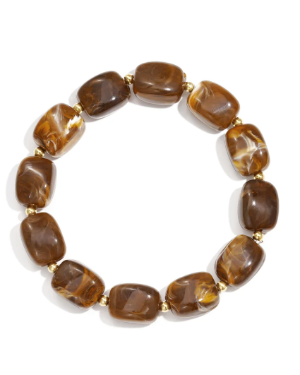 Bruin gevlekte rechthoekige armband