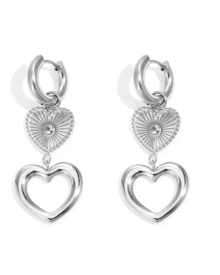 Oorbellen openhartje - Zilver