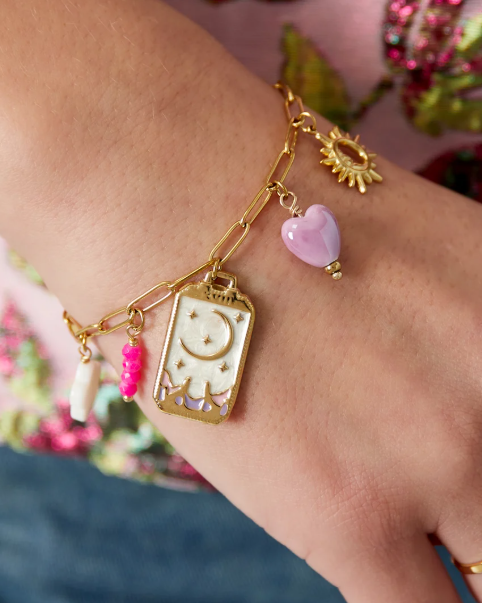 Tiny Moon Bedelarmband – Goud