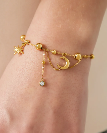 Trendy Moon Armband – Goud