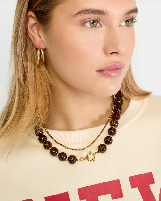 ketting Kralen Retro gevlekt - 16mm