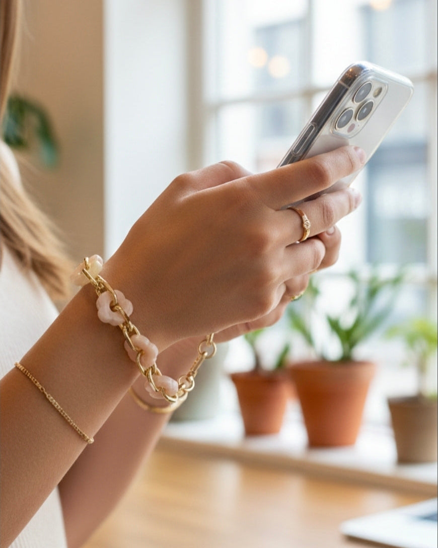 The Floral Telefoonkoord – Lichtroze