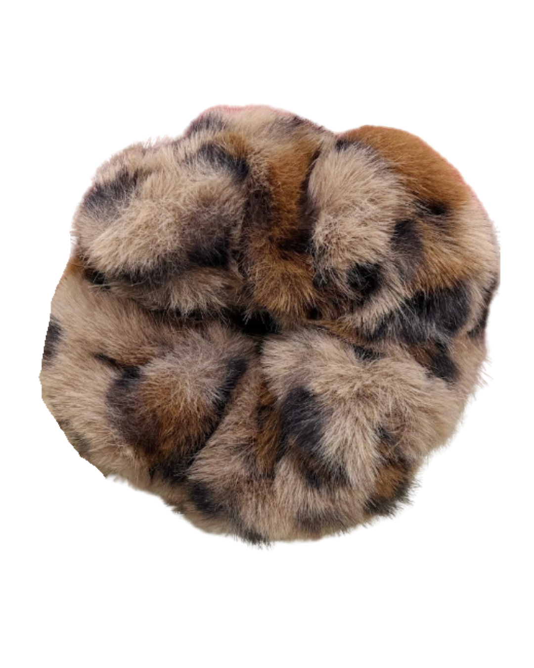 Scrunchie van Imitatiebont met Luipaardprint – Kameel
