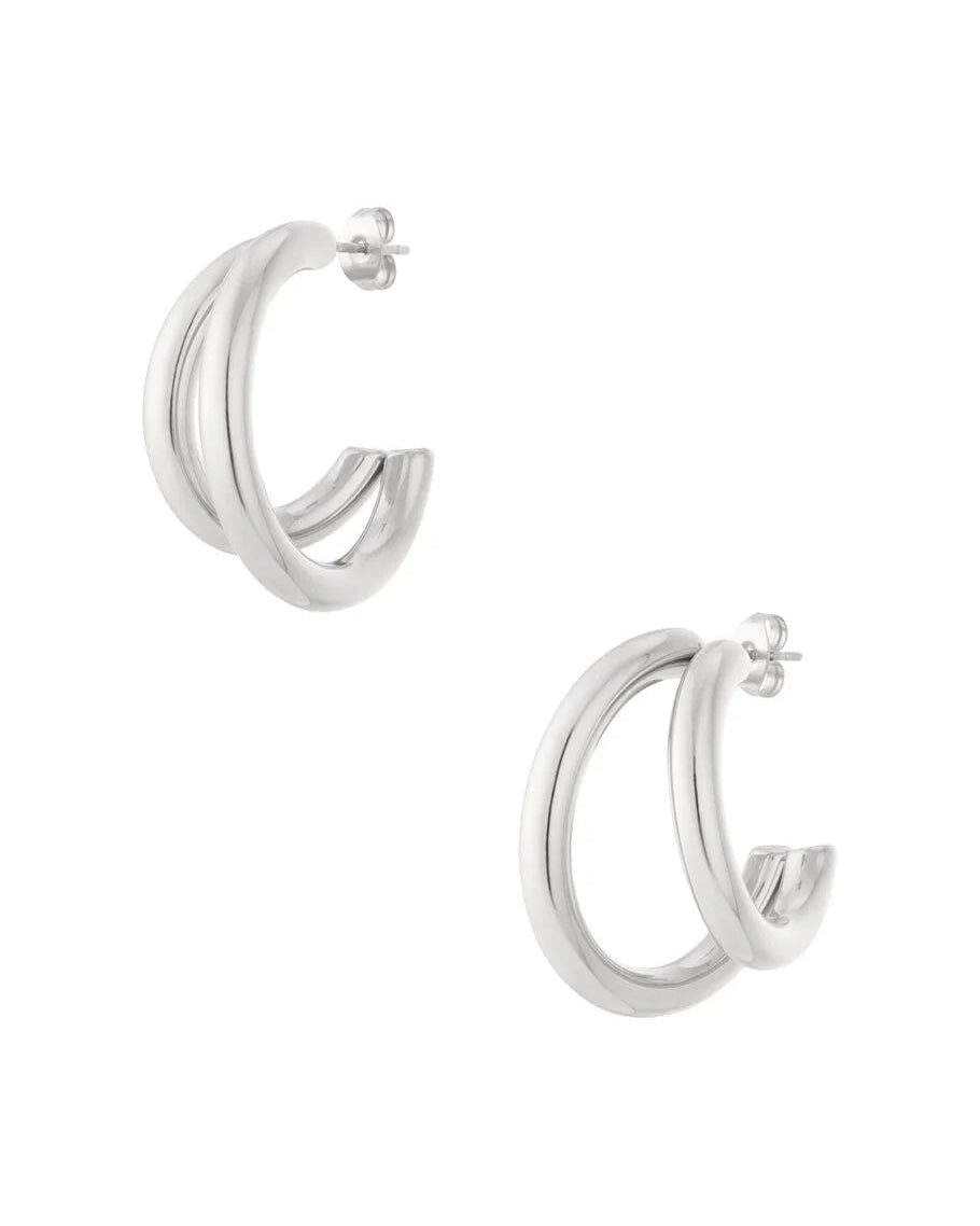 Small Double Hoop Earrings – Zilver