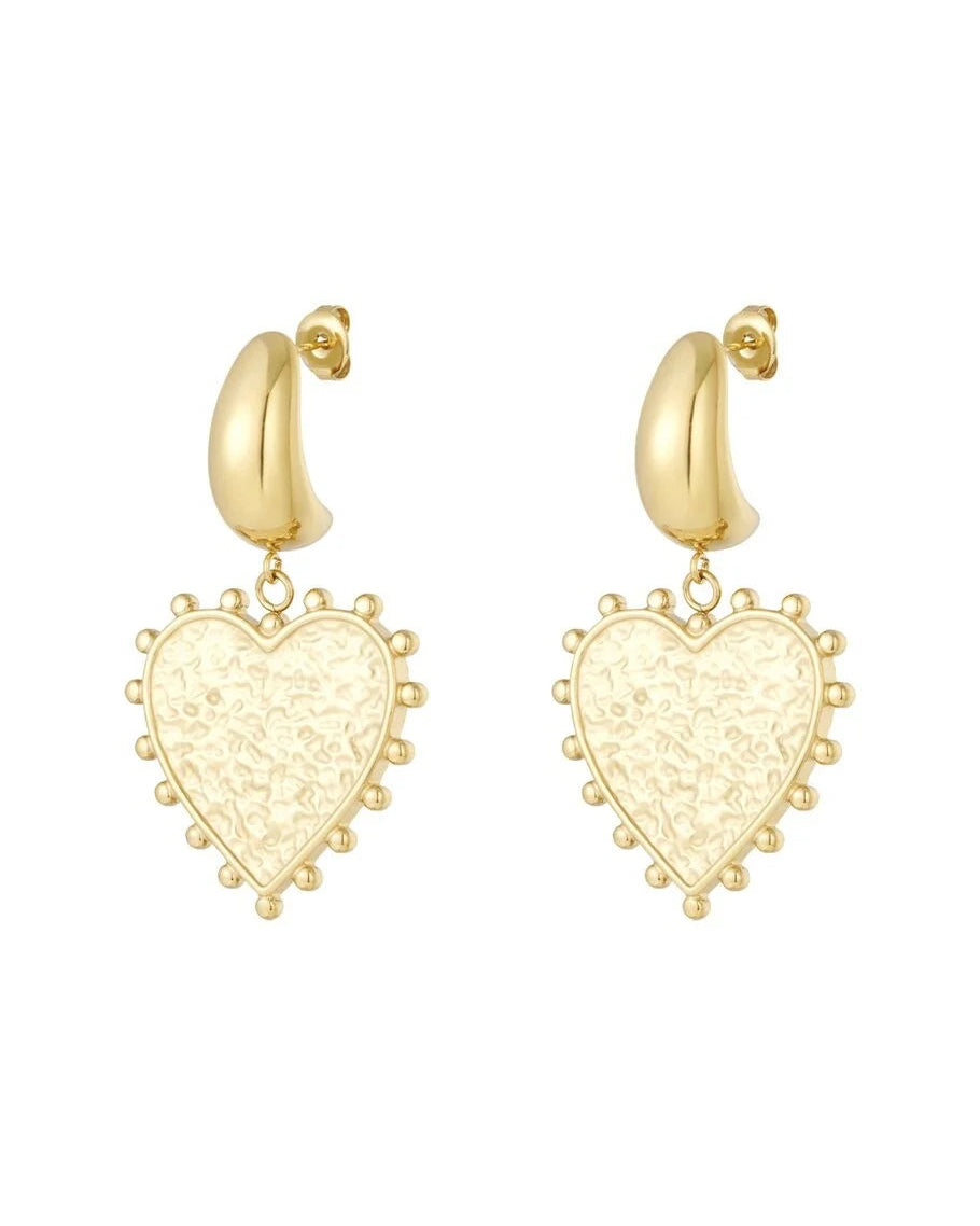 The Big Love Trendy Oorbellen Goud – Stainless Steel & Harthanger
