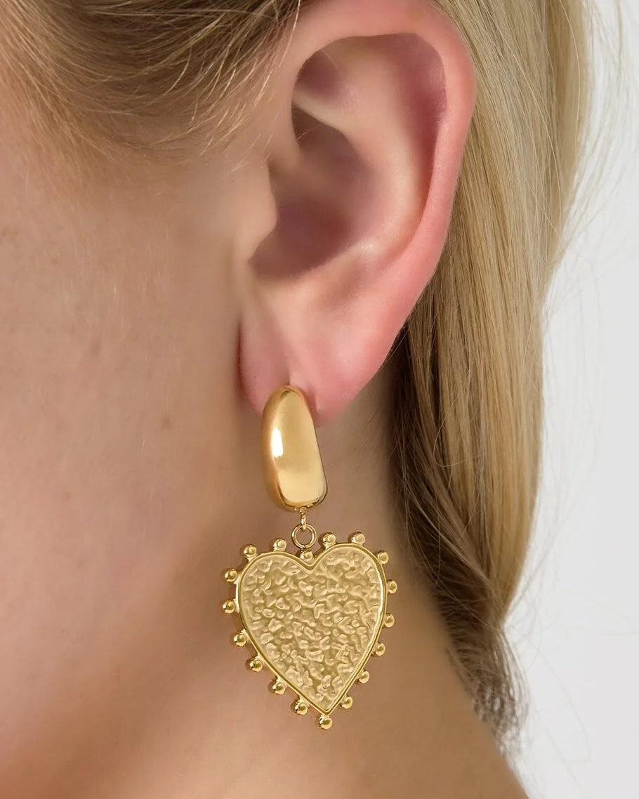 The Big Love Trendy Oorbellen Goud – Stainless Steel & Harthanger