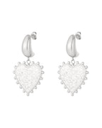 The Big Love Trendy Oorbellen Zilver – Stainless Steel & Harthanger