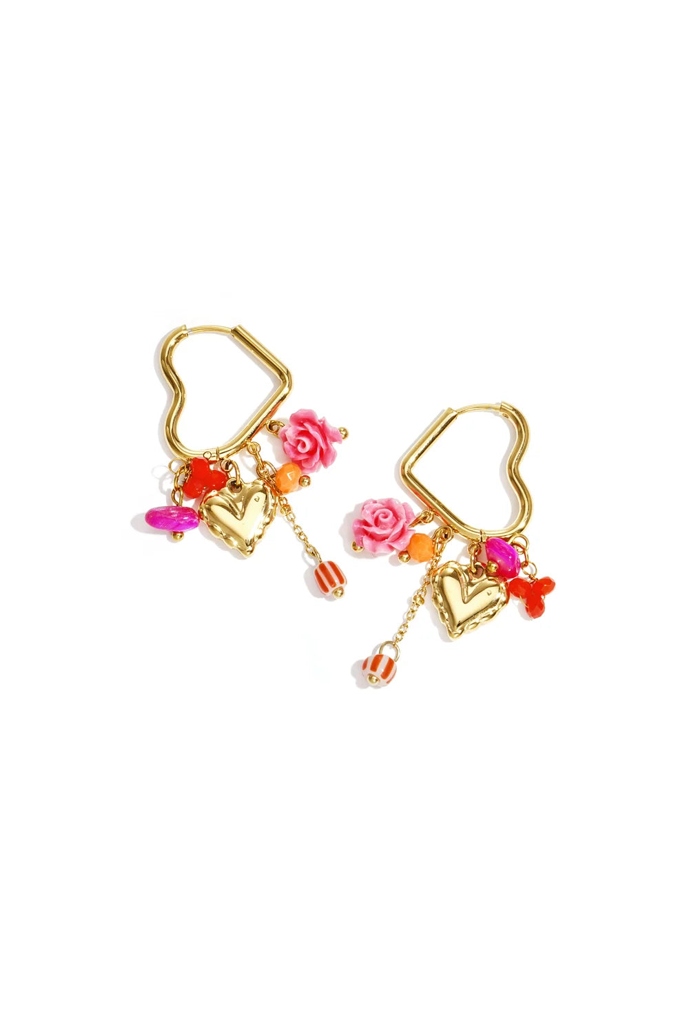 The Flower Candy Heart Oorbellen -Goud