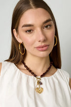 The Peach Praliné Ketting - Goud  voorbeeld- Online kopen bij niniforyou