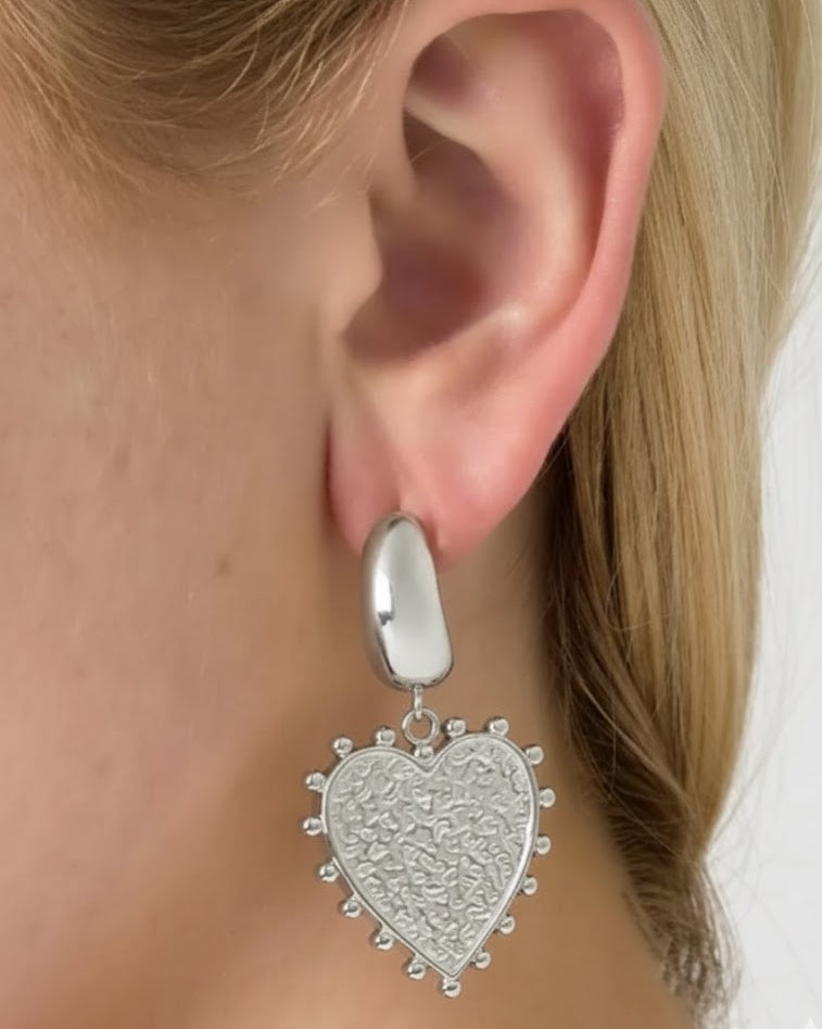 The Big Love Trendy Oorbellen Zilver – Stainless Steel & Harthanger