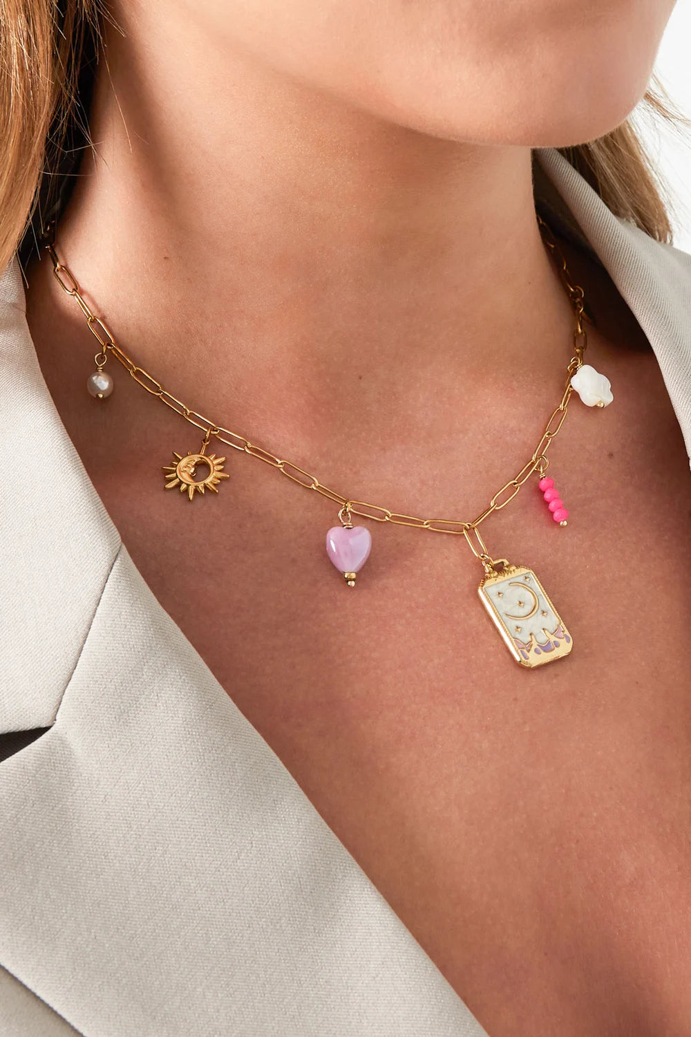 Tiny Moon Bedelketting – Zilver