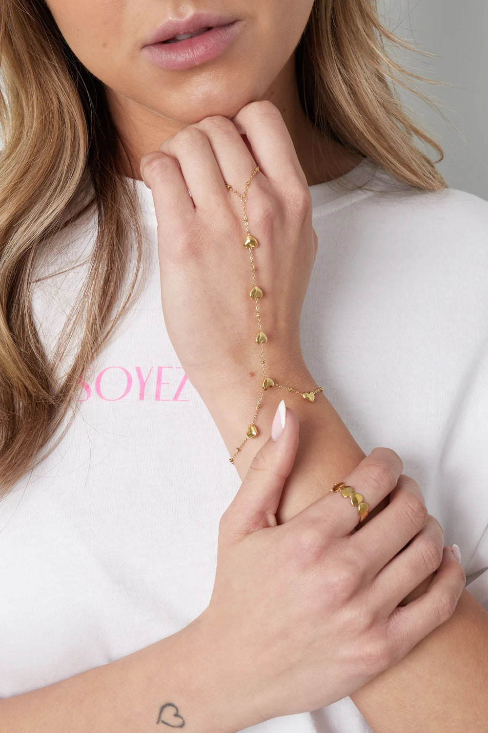 Big love hand chain ZILVER
