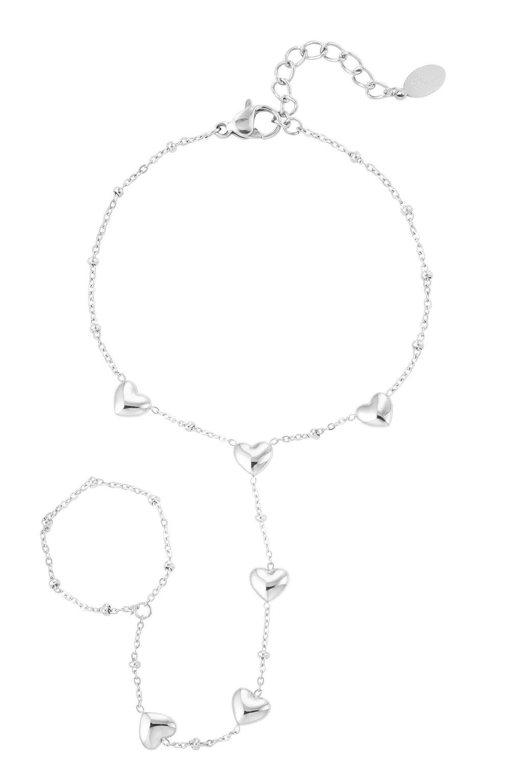 Big love hand chain ZILVER