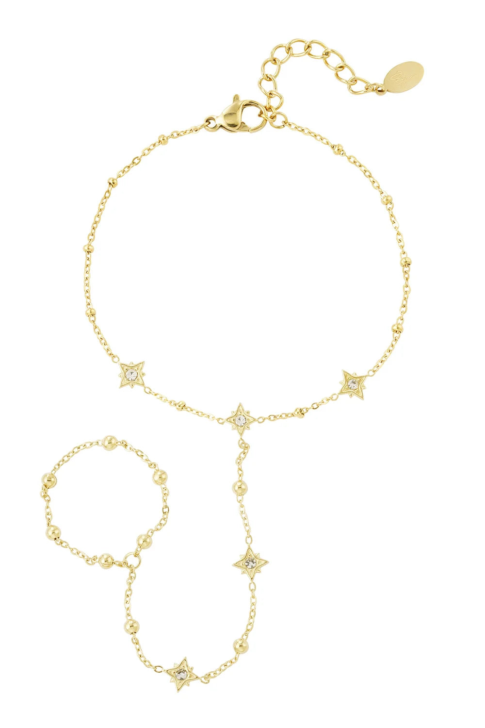 Glitter spark hand chain GOUD