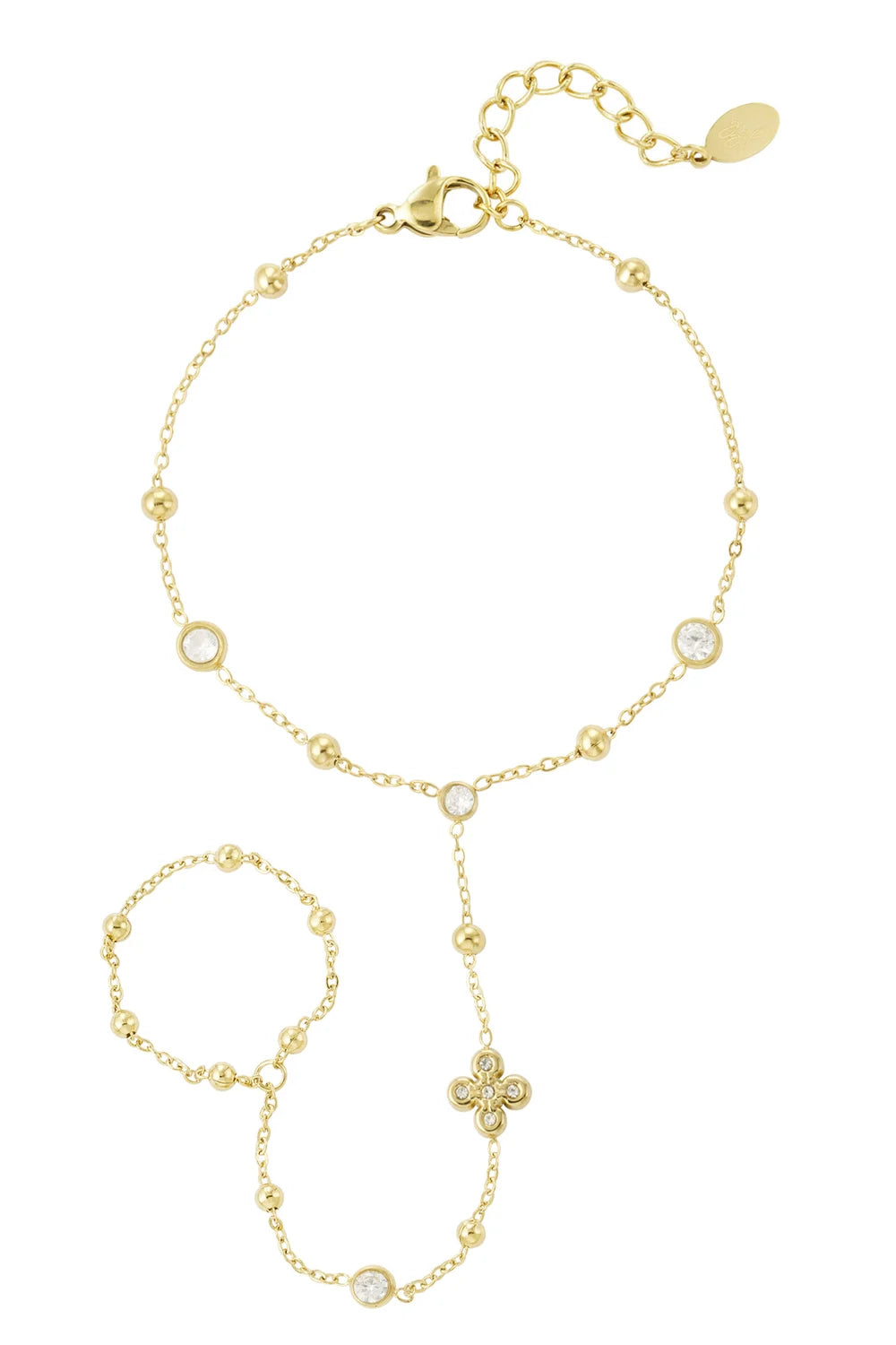 Lucky bloom hand chain GOUD