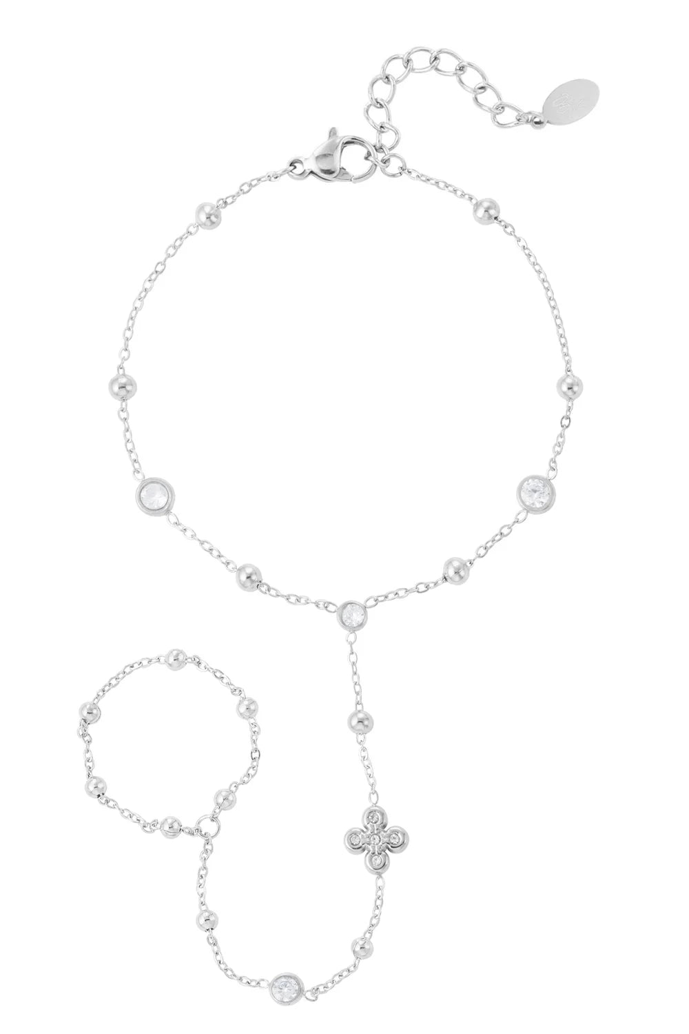 Lucky bloom hand chain ZILVER