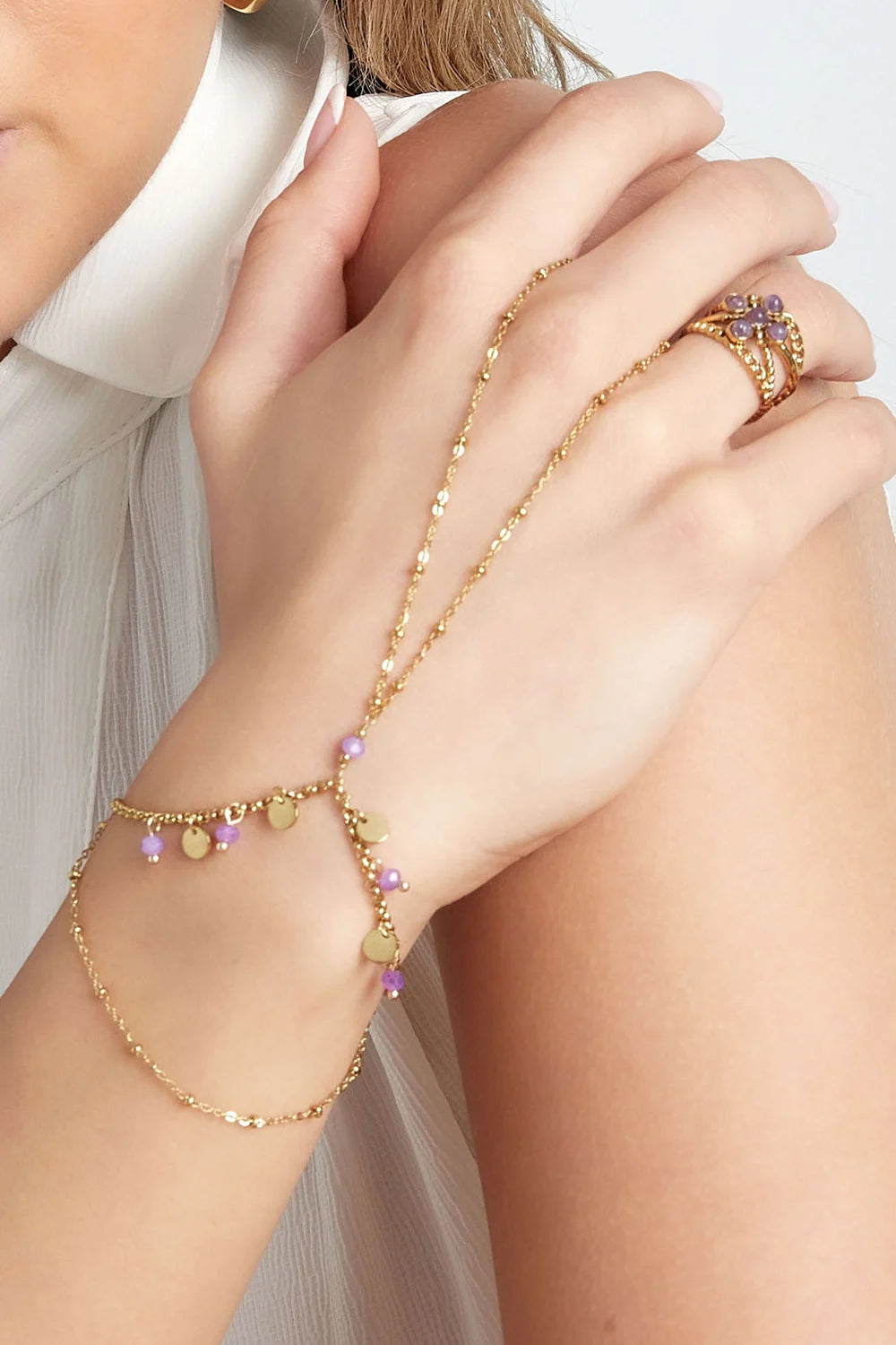 Purple rain hand chain GOUD