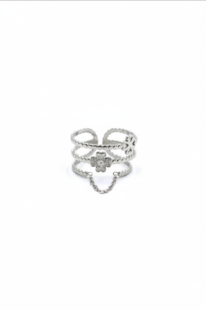 Clover Chain Ring – Zilver