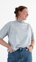 Casual Stripe shortsleeve licht blauw wit