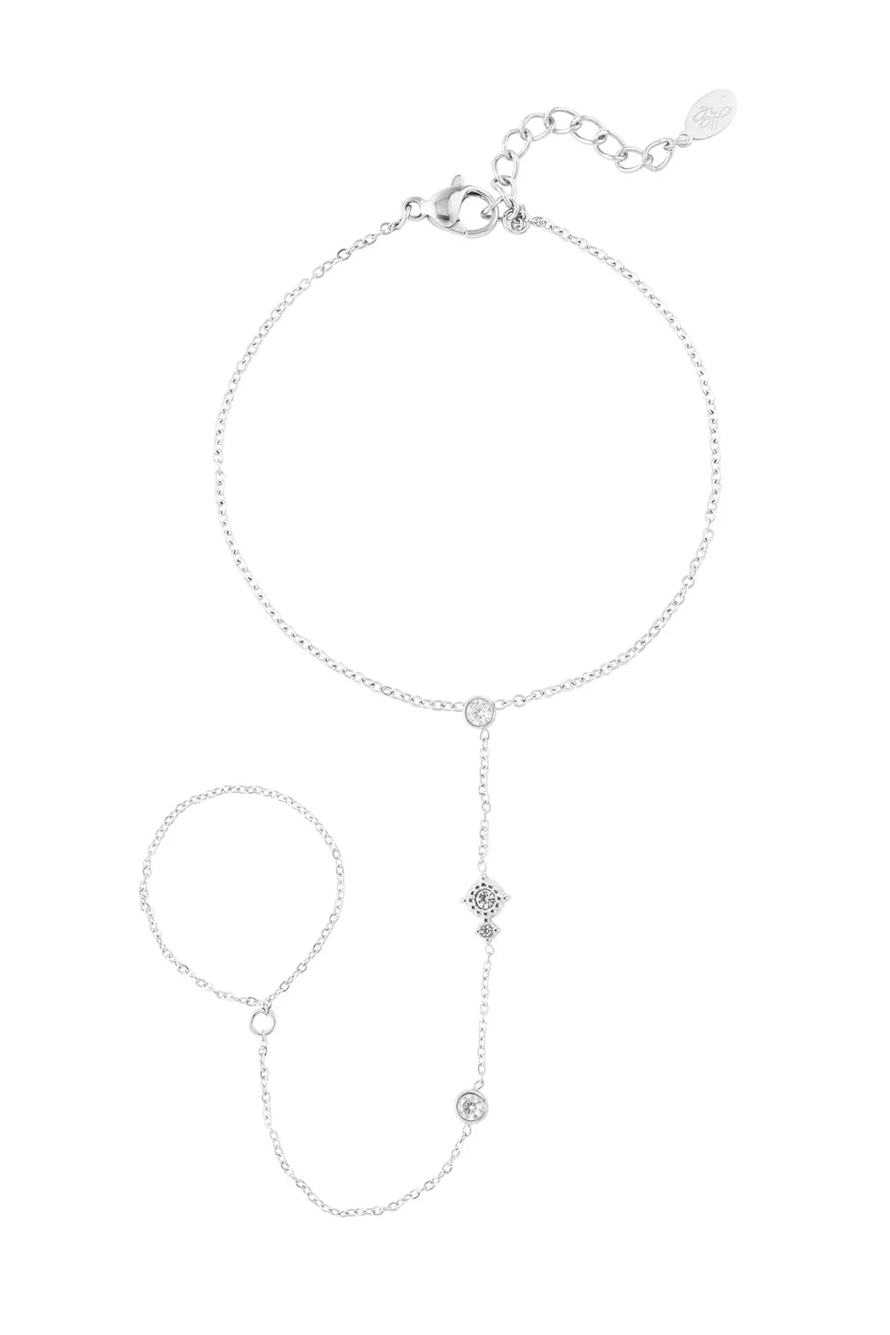 Sparkle night hand chain ZILVER
