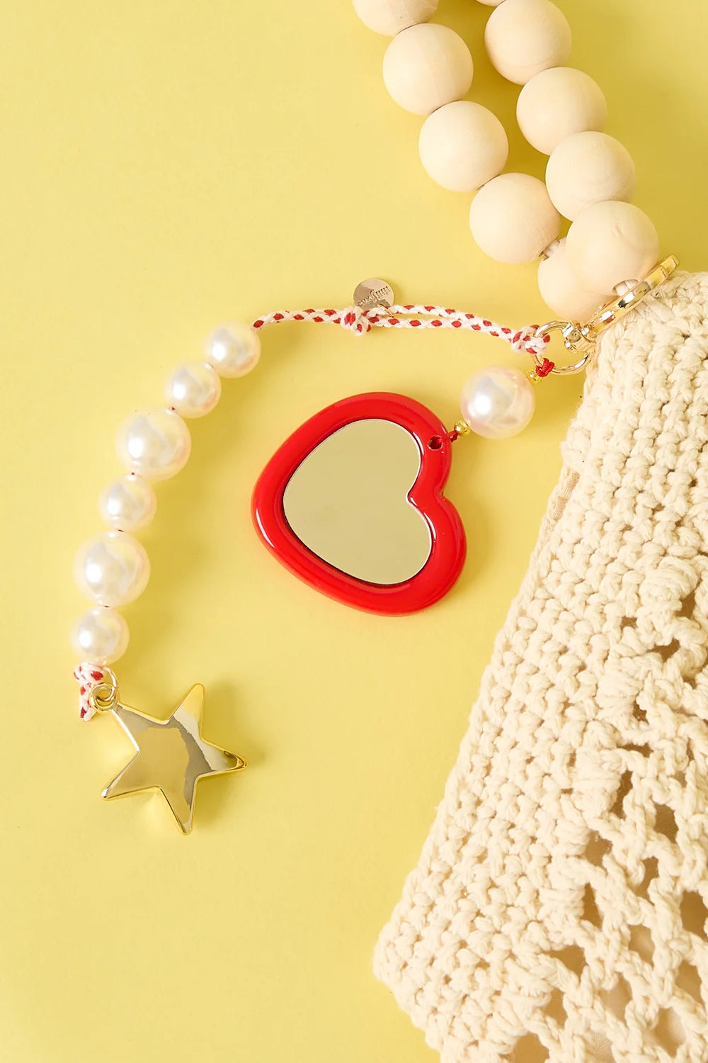 Witte kralen ster hanger